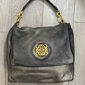 Loewe Maia Metallic Leather Shoulder Bag